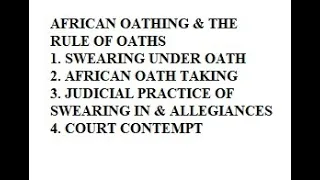 LECTURE 171: LEGALITY OF OATH TAKING