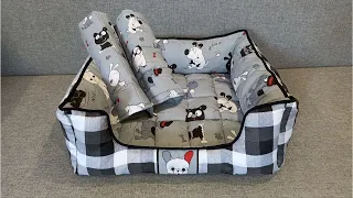 DIY How to sew a cat bed with a removable rug.