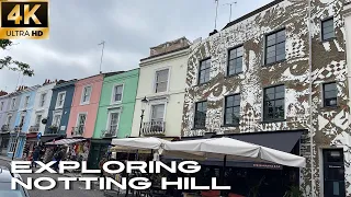 Early Morning Walk of Notting Hill | London Walking Tour including Portobello Road | May 2023 [4K]