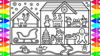 How to Draw Christmas Characters for Kids ❤️💚Christmas Characters Drawings and Coloring Pages