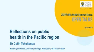 Dr Colin Tukuitonga - Reflections on public health in the Pacific region