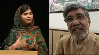 India and Pakistan celebrate Nobel prizewinners Kailash Satyarthi and Malala Yousafzai