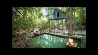 Build Swimming Pool Water Slide Around Secret Bamboo House HD