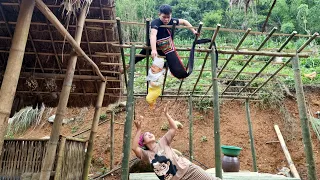 How to make a bathroom from bamboo in the forest - cooking -  build a life I Triệu Thị Xuân