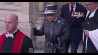 Queen Elizabeth and Prince Philip attend the Somme Centenary Service *SHOT IN 4K*