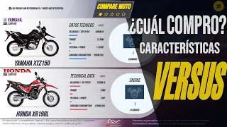 YAMAHA XTZ150 VS HONDA XR190L | Precio | Características | Ficha Técnica | COMPARE MOTO