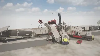 Big head on train collision (Teardown)