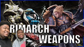 (Twins React) to What Weapons Did The Primarchs Use? / WarHammer 40K Lore Reaction