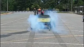 T-Crazy's 545ci blown alcohol T bucket at Hough H.S. car show