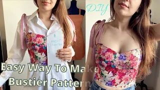 Easy way to make bustier pattern | DIY Bustier Pattern💞