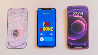 Paper iPhone 14 vs Cardboard iPhone 13 vs Real iPhone 12 Incoming Call