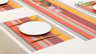 HOKIPO PVC Washable Table Mats for Dining Table (AR612)