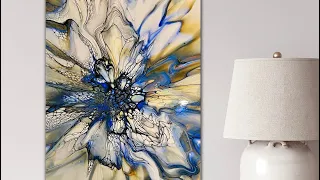 162 BEAUTEOUS BLUE BAYOU!  Just incredible! Fluid art~fluid acrylics~ bloom