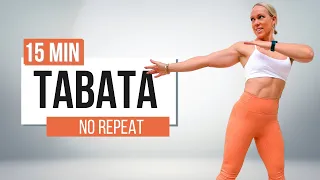 15 MIN FUN TABATA HIIT WORKOUT - No Equipment, No Repeat, Tabata Songs