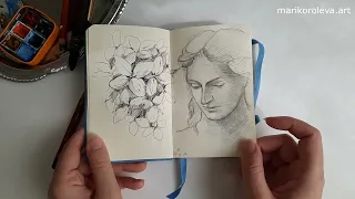 Листаю мини скетчбук, часть 1/ Sketchbook tour