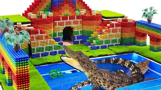 ASMR - Build Palace, Swimming Pool For Crocodile With Magnetic Balls (Satisfying) - WOW Magnet