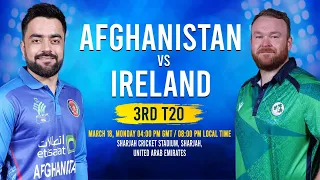 CRICKET LIVE: Afghanistan Vs Ireland | 3rd T20 | Sharjah | 18th March 2024 | ACB