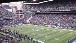 Beast Quake - Fan reaction to Marshawn Lynch Touchdown during 2014 NFC Championship GBvsSEA
