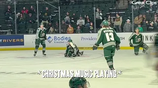 MIC'D UP: Jesse Heslop gets trucked by Olen Zellweger, listens to Christmas music