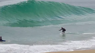 Surfing and Skimboarding WEDGE on big HIGH TIDE - July 2022