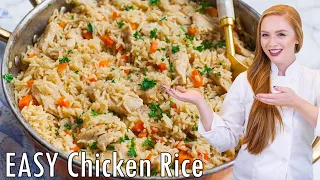 EASY Chicken Rice Pilaf Recipe (Плов с Курицей) - Family-Favorite!!