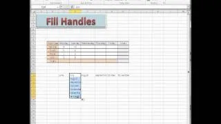 Excel - Using the Fill Handle