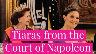 Napoleonic Tiaras in Sweden! Cameo Tiara & Napoleonic Steel Cut Tiara, State Visit France