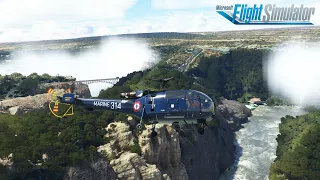 Taog's Hangar Alouette III - Low level fun around the Victoria Falls - Microsoft Flight Simulator