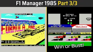 F1 Manager 1985 - 3/3 (Formula One, ZX Spectrum)