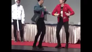 Jungkook imitating Jimin dancing Fire