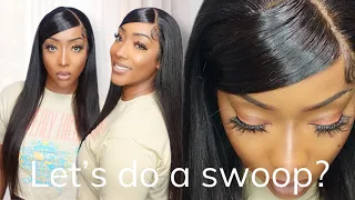 🥴Let’s do a Swoop?! | 26” Straight Wig| Install &  Review | Ft. Premiumlacewig