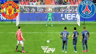 FIFA 24 | Ronaldo vs Messi Neymar Mbappe | Manchester United vs PSG | UCL FINAL | Penalty Shootout