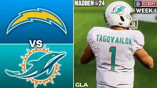 Dolphins vs. Chargers Simulation | Week 1 | Madden 24 PS5