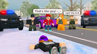 He Called The Cops On Me After Losing The Street Race.. They Had To Get The K-9 (Roblox)