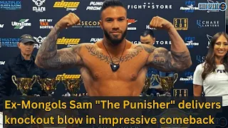 Ex Mongols bikie Sam "The  Punisher" makes a comeback with a first round KO