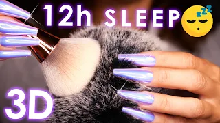 12 Hours 3D Head MASSAGE & Brushing ASMR 😴 4k (No Talking)