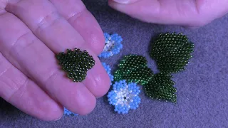 Tutorial: Beaded 3D Leaf. Объемный листочек из бисера в двух техниках плетения.