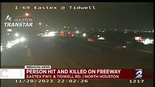 Deadly auto-pedestrian crash on Eastex Freeway at Tidwell causing major delays