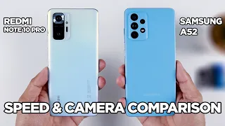 Redmi Note 10 Pro vs Samsung A52 SPEED TEST & CAMERA Comparison | Zeibiz