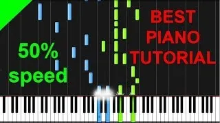 Clean Bandit - Rather Be ft. Jess Glynne 50% speed piano tutorial