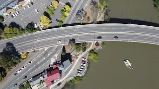 Drone View , Beautiful Cataract Gorge & King's Bridge, Launceston,  Tasmania, Australia