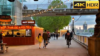 London Sunset Walk May 2021| West End Theatres and Southbank in Midweek [4k HDR]