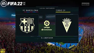 FIFA 22 | Barcelona Vs Cadiz CF | LA liga 21/22 Full Match PS5 | 4K Gameplay & Prediction