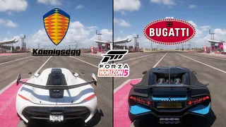 Forza Horizon 5 | Koenigsegg Jesko 2020 vs. Bugatti Divo 2019 Performance and Sound Comparison