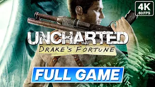 UNCHARTED 1 DRAKE'S FORTUNE REMASTERED Full Game Walkthrough Gameplay [4K 60FPS PS5] No Commentary