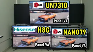 HISENSE H8G vs LG UN7310 vs LG NANO79: Smart TVs con paneles VA para este 2021