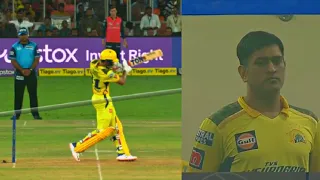 MS Dhoni angry reaction when Ruturaj Gaikwad was given out on No ball and he missed his century |