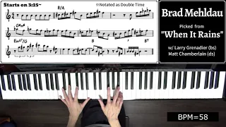 A Lick A Week! 67th Week: Brad Mehldau's Solo on "When It Rains"