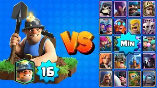 MINERO NV16 vs TODAS LAS CARTAS AL MÍNIMO | Clash Royale