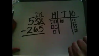 3 Digit Subtraction: Traditional with Base Ten Blocks